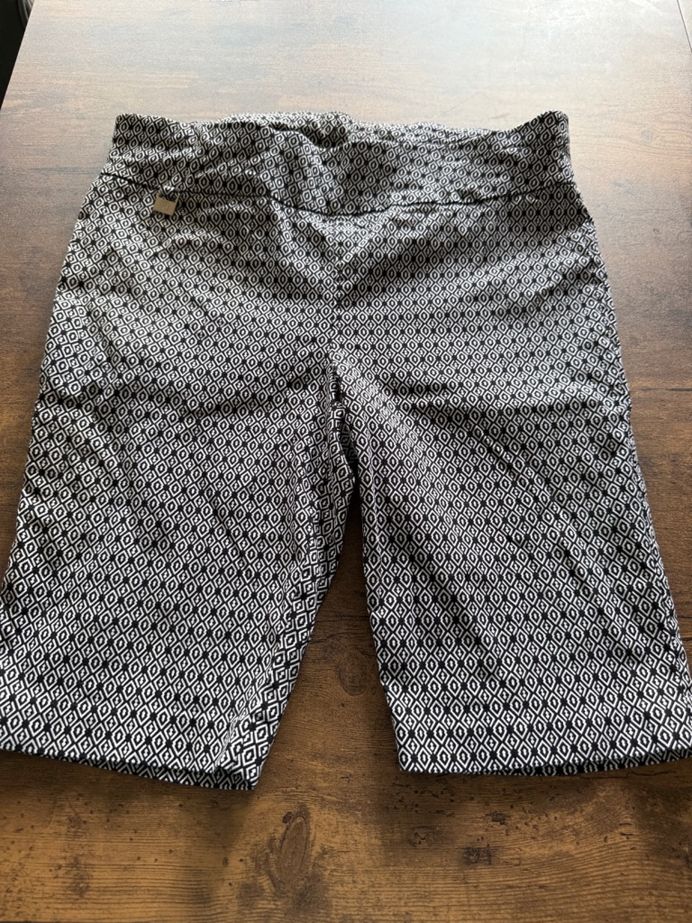 Rafaella Black & White Diamond-Print Bermuda Shorts